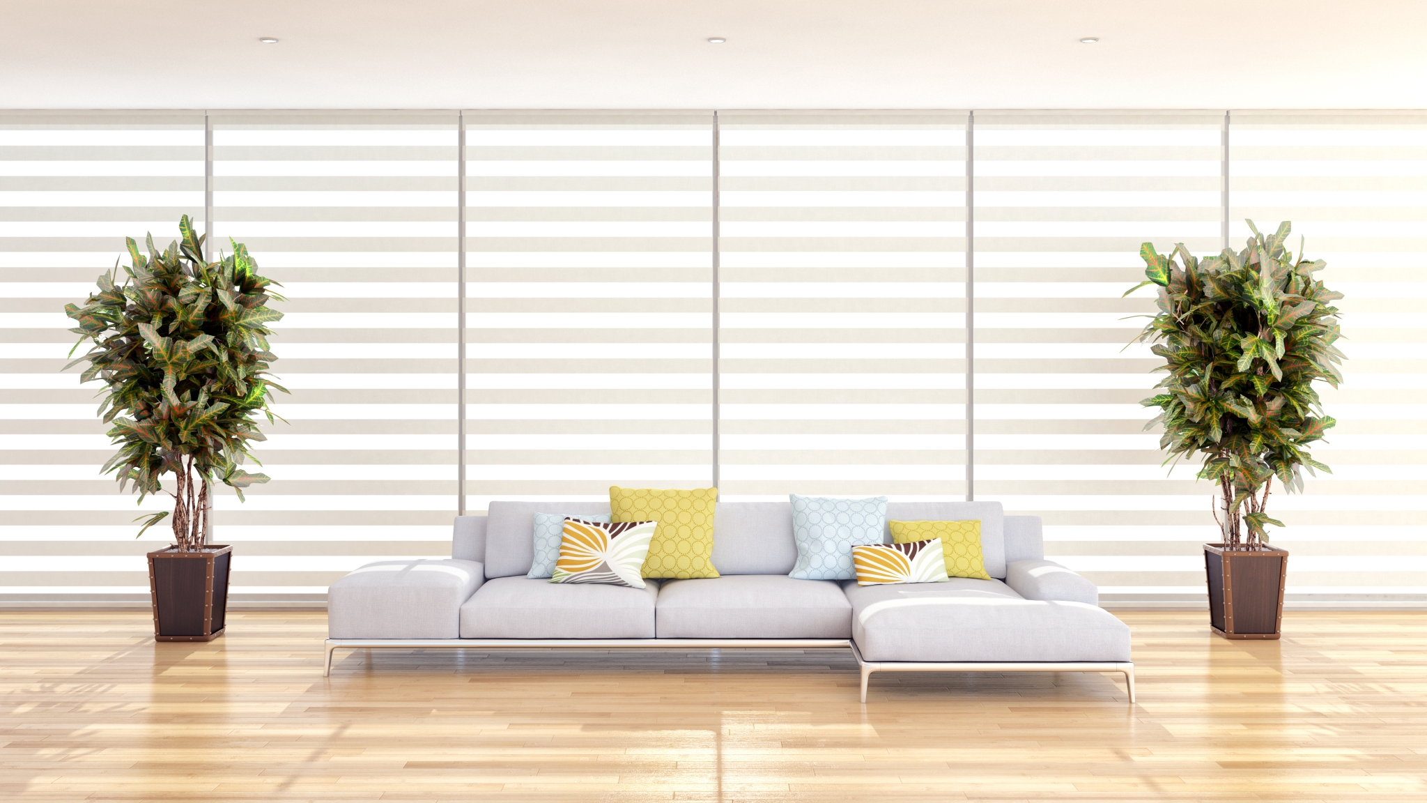 large luxury modern bright interiors room illustration 3D render